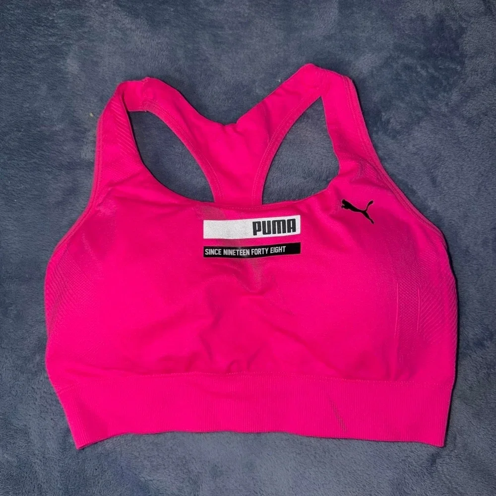Puma pink sports bra with built in padding